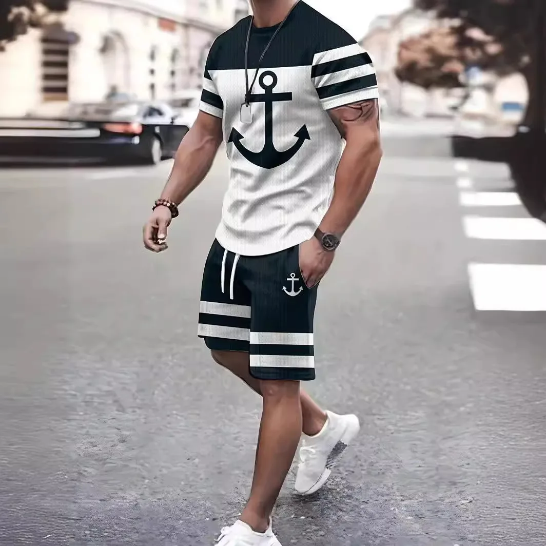 Men's 2PCS Anchor 3D Prited Short Sleeve T-shirts Shorts Suits Summer Casual Loose Tshirts Short Pants Outfit Men Clothes
Men's 2PCS Anchor 3D Prited Short Sleeve T-shirts Shorts Suits Summer Casual Loose Tshirts Short Pants Outfit Men Clothes