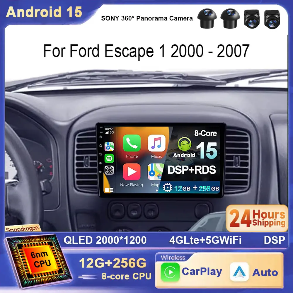 Для Ford Escape 1 2000-2007 Android 15 Автомобильный радиоприемник Мультимедийный стереоплеер Головное устройство Беспроводной Carplay WIFI 4G BT DSP DVD 2 DIN
Для Ford Escape 1 2000-2007 Android 15 Автомобильный радиоприемник Мультимедийный стереоплеер Головное устройство Беспроводной Carplay WIFI 4G BT DSP DVD 2 DIN