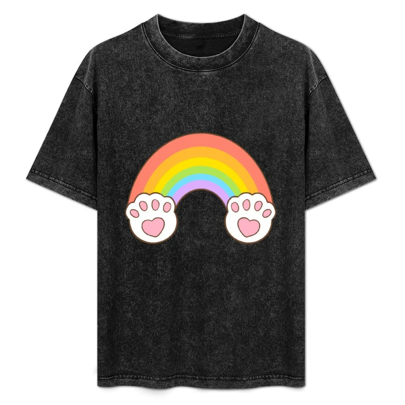 Rainbow with cat paw clouds T-Shirt Basic Short Sleeve Cotton Blend T-Shirt
Rainbow with cat paw clouds T-Shirt Basic Short Sleeve Cotton Blend T-Shirt