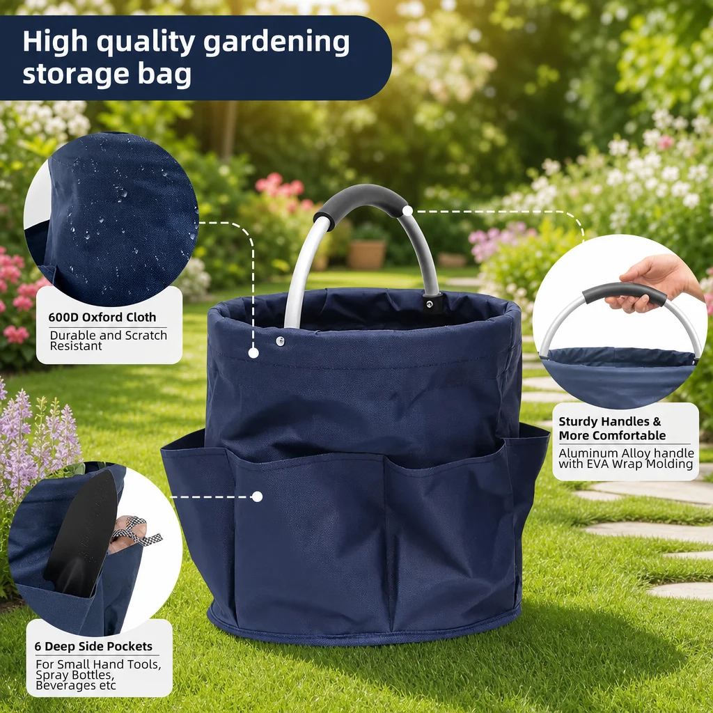 Portable foldable picnic basket, garden tool basket, outdoor handbag, travel storage toiletry bag, garden storage basket
Portable foldable picnic basket, garden tool basket, outdoor handbag, travel storage toiletry bag, garden storage basket