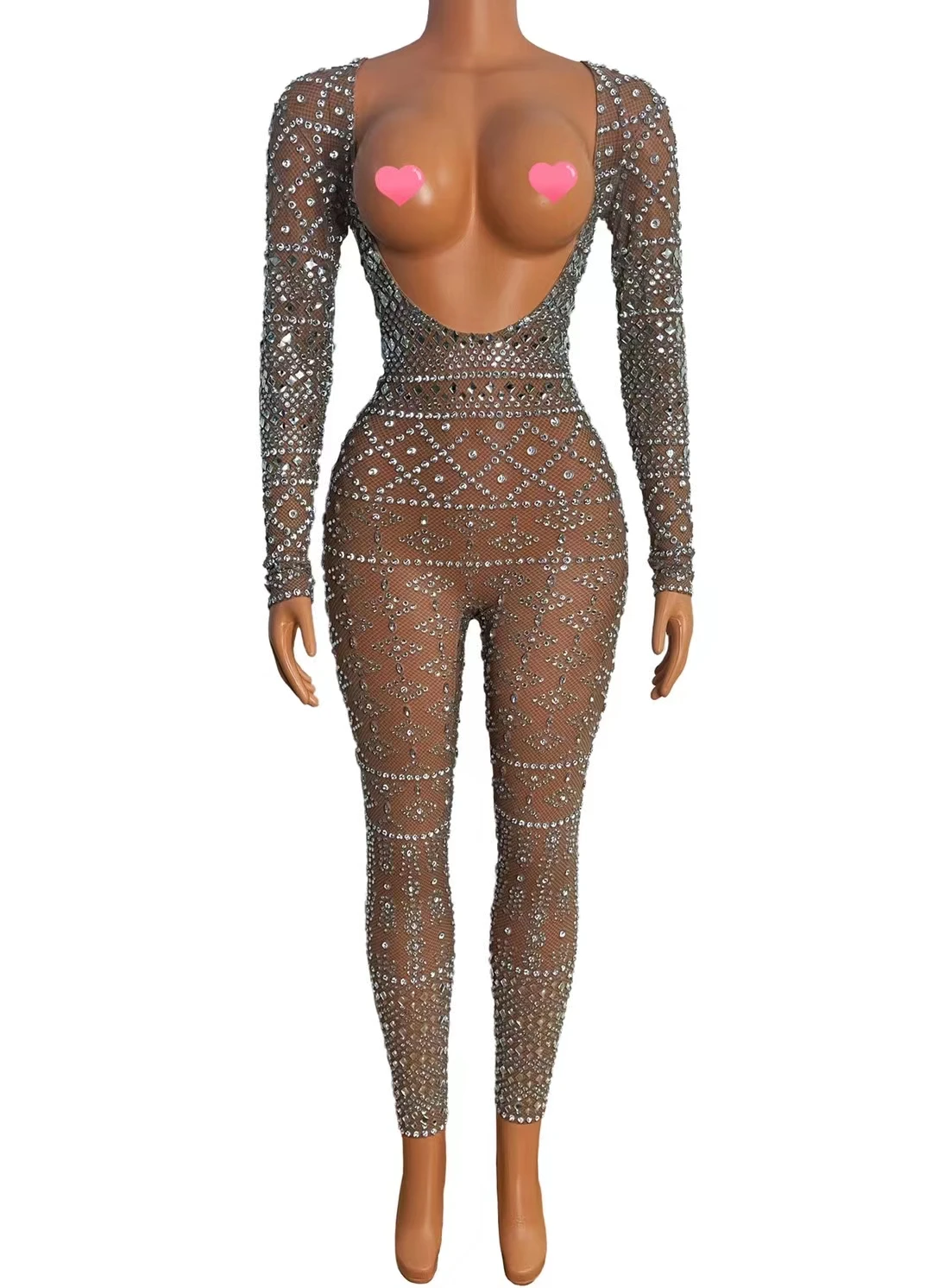 Bronzing Long-Sleeved Slim Sexy TrousersEvening Dress Bar Female Singer Bag HipPerspective Catwalk Costumes A053
Bronzing Long-Sleeved Slim Sexy TrousersEvening Dress Bar Female Singer Bag HipPerspective Catwalk Costumes A053