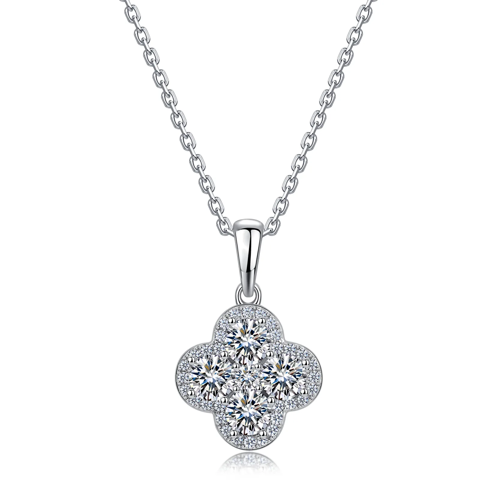 925 sterling silver plated 18K gold clover necklace for women 1CT D Color moissanite pendant jewelry engagement wedding gift
925 sterling silver plated 18K gold clover necklace for women 1CT D Color moissanite pendant jewelry engagement wedding gift