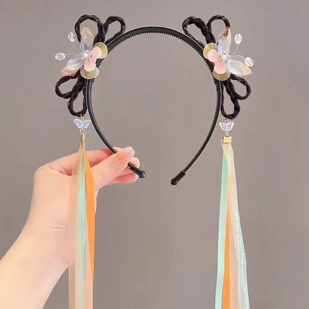 Chinese Style Butterfly Ribbon Headband Exquisite Embroidery Tassel Wigs Braided Hair Hoop Bow Beads Girls Hanfu Headwear Gifts
Chinese Style Butterfly Ribbon Headband Exquisite Embroidery Tassel Wigs Braided Hair Hoop Bow Beads Girls Hanfu Headwear Gifts