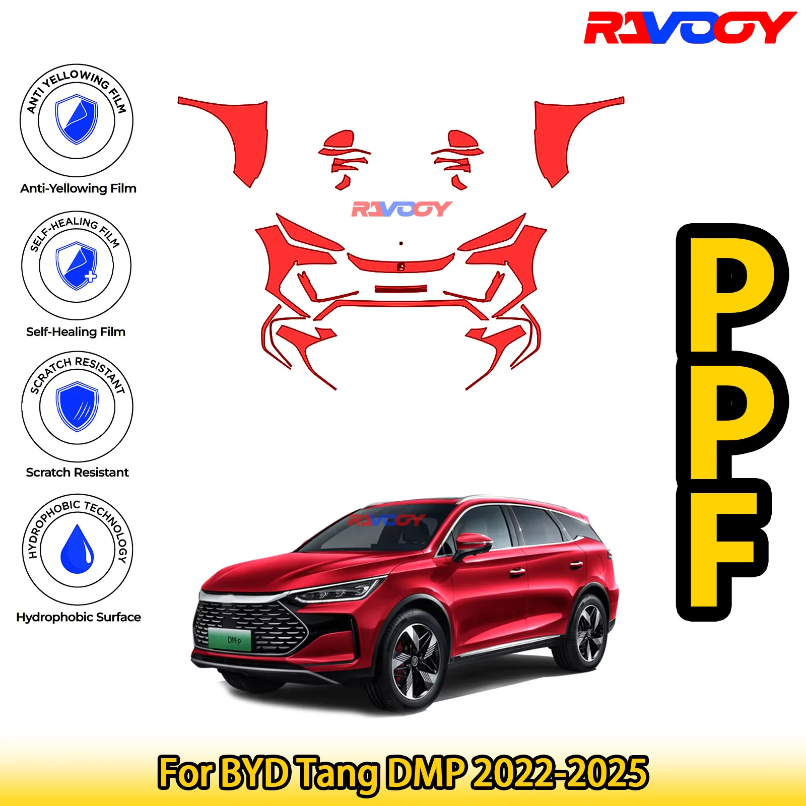 For BYD Tang DMP 2022-2025 Glossy Matte Black Precut front PPF Kit Paint Protection Film
For BYD Tang DMP 2022-2025 Glossy Matte Black Precut front PPF Kit Paint Protection Film