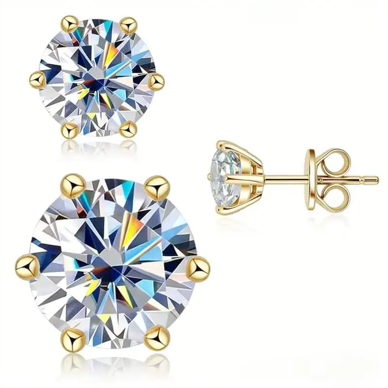 Moissanite 0.5CT 1CT 2CT 3CT Gold Plated 925 Sterling Silver Vvs Moissanite Stud Earrings With Gra Certificate
Moissanite 0.5CT 1CT 2CT 3CT Gold Plated 925 Sterling Silver Vvs Moissanite Stud Earrings With Gra Certificate