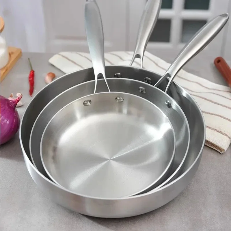 304 Stainless Steel Frying Pan, NonStick Pan Fried Steak Pot Uncoated Kitchen Cookware For Gas Stove and Induction Cooker
304 Stainless Steel Frying Pan, NonStick Pan Fried Steak Pot Uncoated Kitchen Cookware For Gas Stove and Induction Cooker