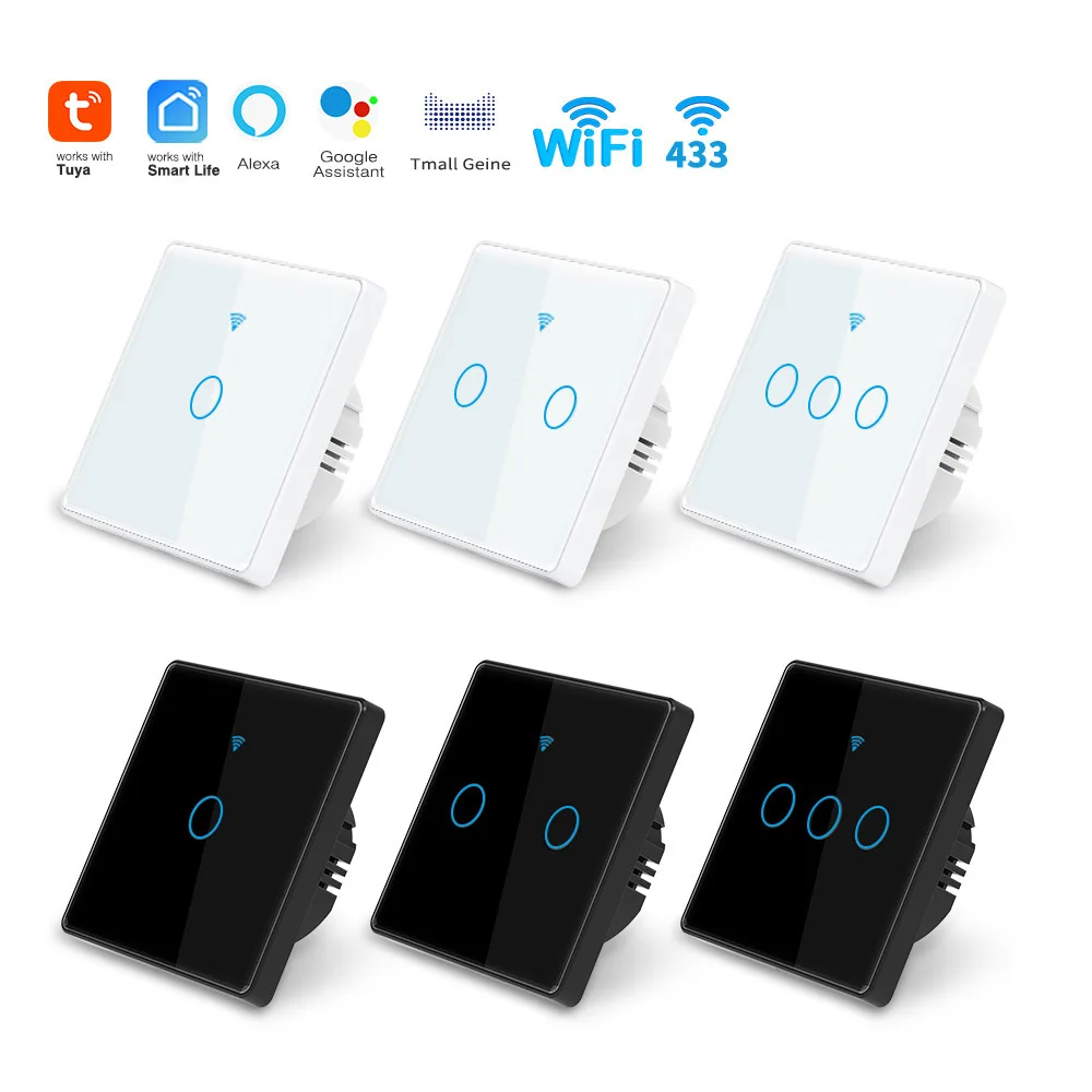 1/2/3 Gang Tuya Smart WiFi Switch EU 10A Touch Light Wall Switch Work With Alexa Google Home Remote Control Timer AC110V-240V
1/2/3 Gang Tuya Smart WiFi Switch EU 10A Touch Light Wall Switch Work With Alexa Google Home Remote Control Timer AC110V-240V