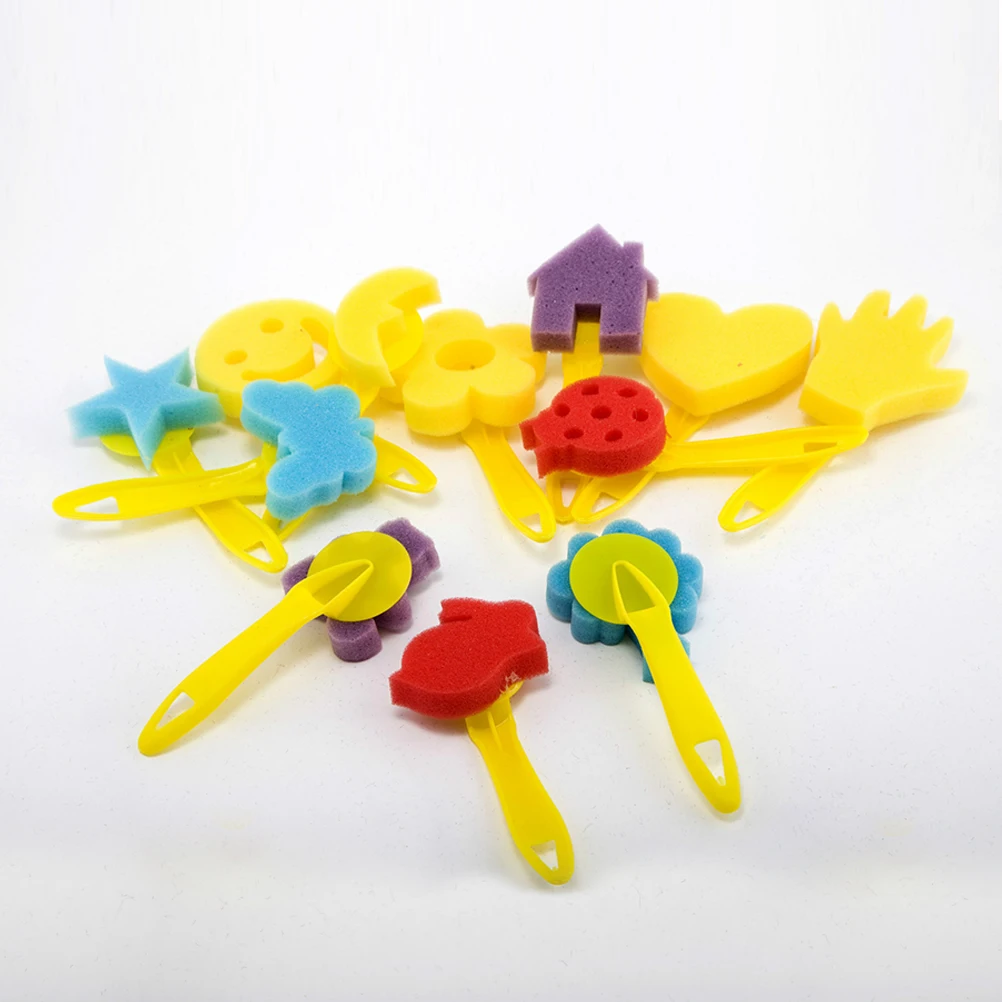 12pcs Sponge Painting Brush Set for Kids Craft Tools Sponges Flower Stamp Daubers Drawing Round Roller Art Supplies Safe
12pcs Sponge Painting Brush Set for Kids Craft Tools Sponges Flower Stamp Daubers Drawing Round Roller Art Supplies Safe