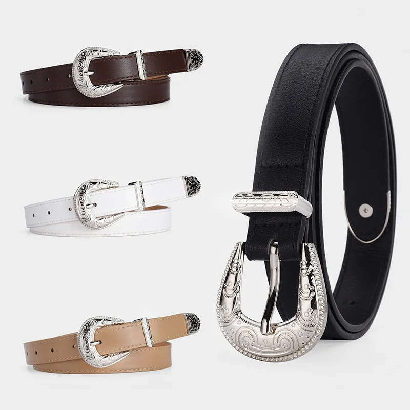 The New Popular Belt Set of Three Silver Carved Buckle Decorative Jeans Belt Female Retro Trend Ladies Belt
The New Popular Belt Set of Three Silver Carved Buckle Decorative Jeans Belt Female Retro Trend Ladies Belt
