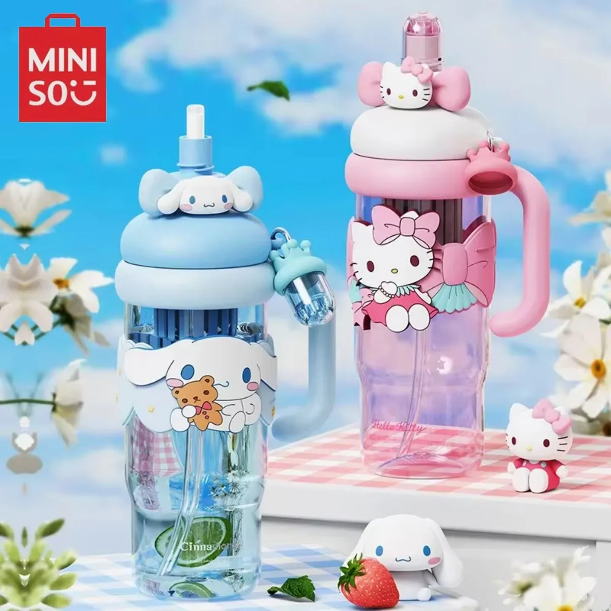 Соломенная чашка MINISO Hello Kitty/Melody/Cinnamoroll, 650 мл/1200 мл, герметичная и герметичная чашка для воды из тританового материала, большая емкость
Соломенная чашка MINISO Hello Kitty/Melody/Cinnamoroll, 650 мл/1200 мл, герметичная и герметичная чашка для воды из тританового материала, большая емкость
