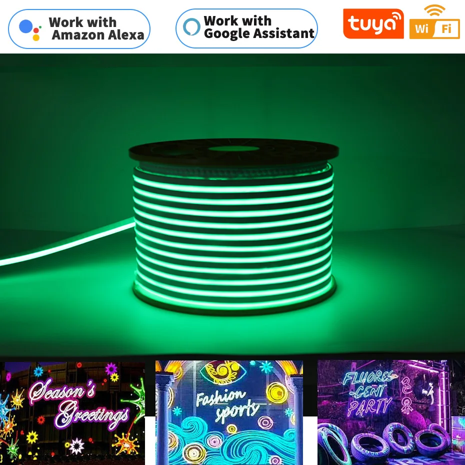 220V UK Plug Tuya WiFi LED Neon Strip Light Dimmable RGB Lamp Tape RF Control Smart Lights Ribbon For Home Decoration Lighting
220V UK Plug Tuya WiFi LED Neon Strip Light Dimmable RGB Lamp Tape RF Control Smart Lights Ribbon For Home Decoration Lighting