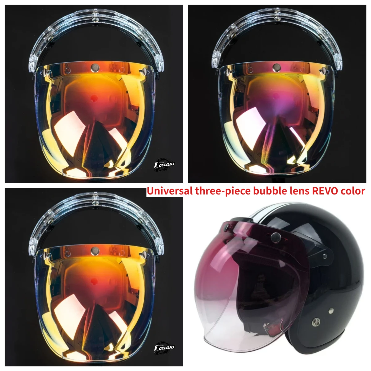 Hot For 3/4 Open Face Retro Motorcycle Helmet REVO Bubble Visor Anti-Fog UV Protection HD Replacement Lens Bubble Goggles
Hot For 3/4 Open Face Retro Motorcycle Helmet REVO Bubble Visor Anti-Fog UV Protection HD Replacement Lens Bubble Goggles