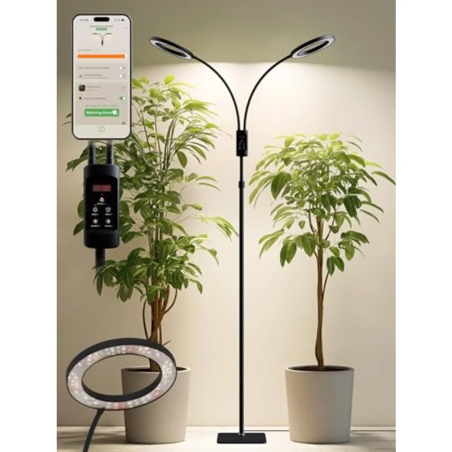 Smart Grow Lights for Indoor Plants 48W Plant Light with Auto-Timer Full Spectrum LED Grow Light Adjustable Height and Stepless
Smart Grow Lights for Indoor Plants 48W Plant Light with Auto-Timer Full Spectrum LED Grow Light Adjustable Height and Stepless