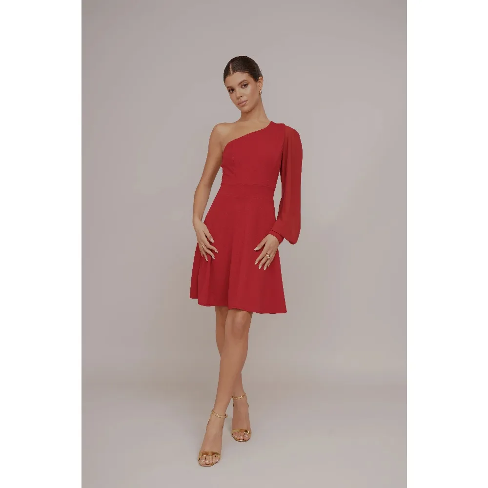 Customized One Shoulder Mini Dress Red Cocktail Party Dresses 2026 Women's A Line Short Evening Dress Elegant Prom Growns
Customized One Shoulder Mini Dress Red Cocktail Party Dresses 2026 Women's A Line Short Evening Dress Elegant Prom Growns