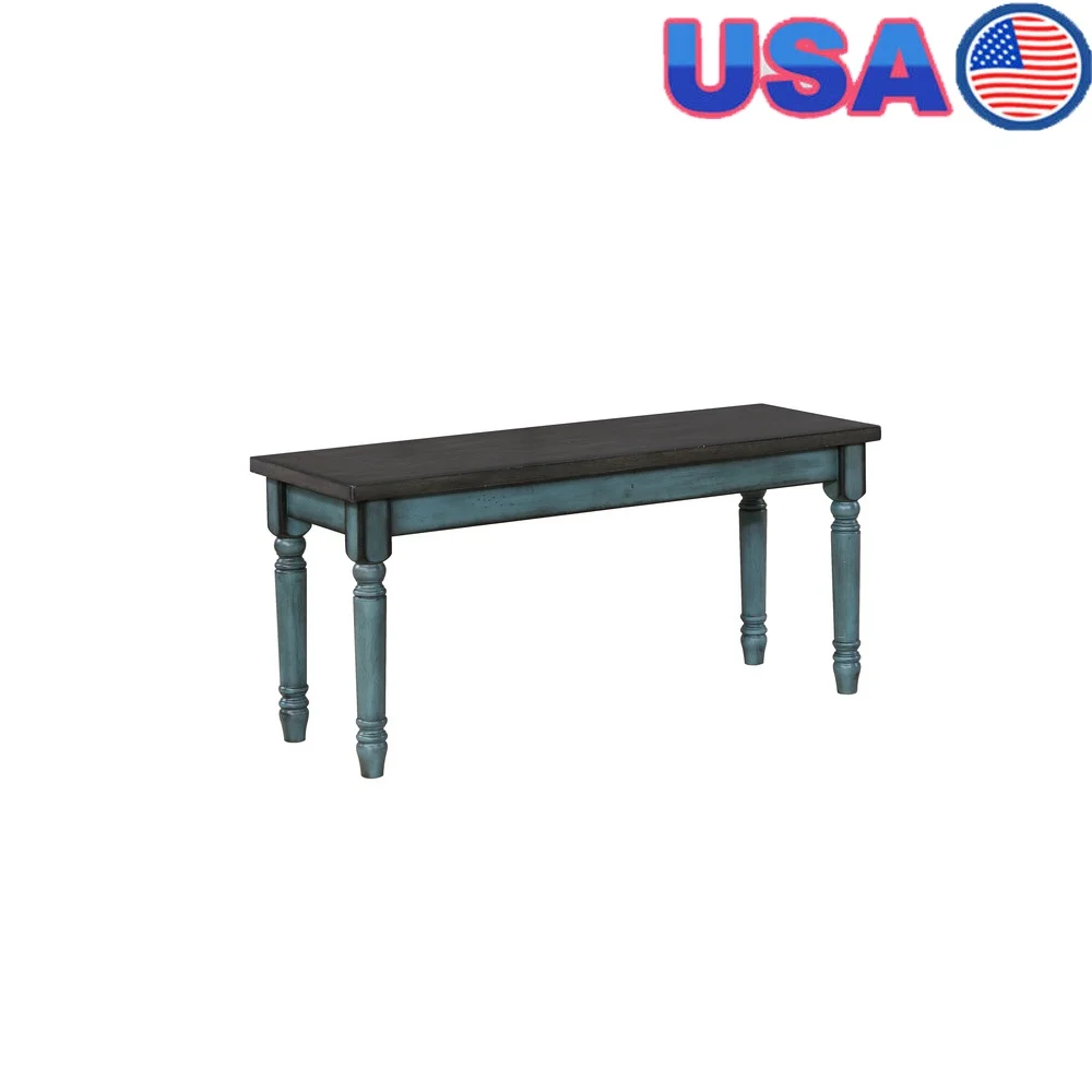 Distressed Teal Blue Wooden Dining Bench with Burnished Smoke Seat Entryway or Dining Room Stylish Extra Seating
Distressed Teal Blue Wooden Dining Bench with Burnished Smoke Seat Entryway or Dining Room Stylish Extra Seating