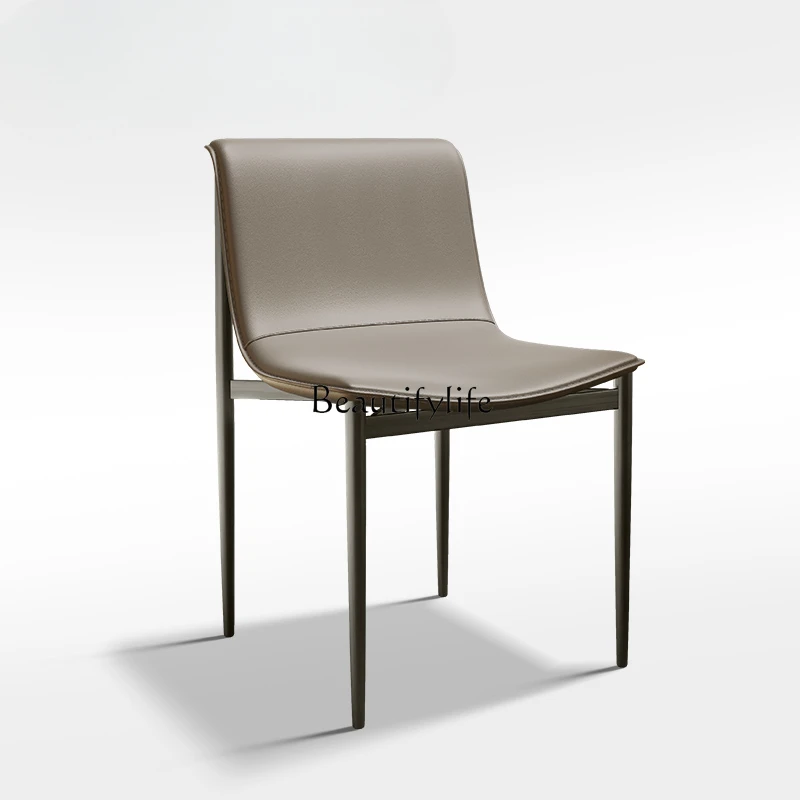 Italian light luxury living room saddle leather dining chair arc comfortable seat plate stainless steel metal frame chair
Italian light luxury living room saddle leather dining chair arc comfortable seat plate stainless steel metal frame chair