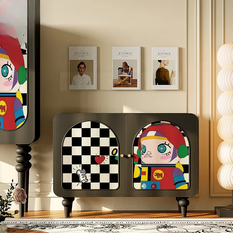 French Cream Wind Entrance Cabinet Living Room Bedroom Solid Wood Cartoon Painted Storage Locker
French Cream Wind Entrance Cabinet Living Room Bedroom Solid Wood Cartoon Painted Storage Locker