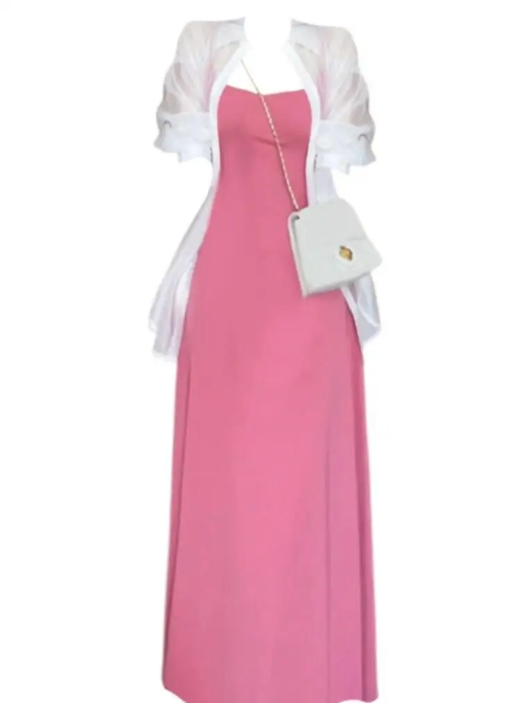 plus Size Summer Thin Transparent Cool Long Sleeve Sun Protection Shirt Women's Sweet Strap Dress Two Piece Set Elegant Style...
plus Size Summer Thin Transparent Cool Long Sleeve Sun Protection Shirt Women's Sweet Strap Dress Two Piece Set Elegant Style...