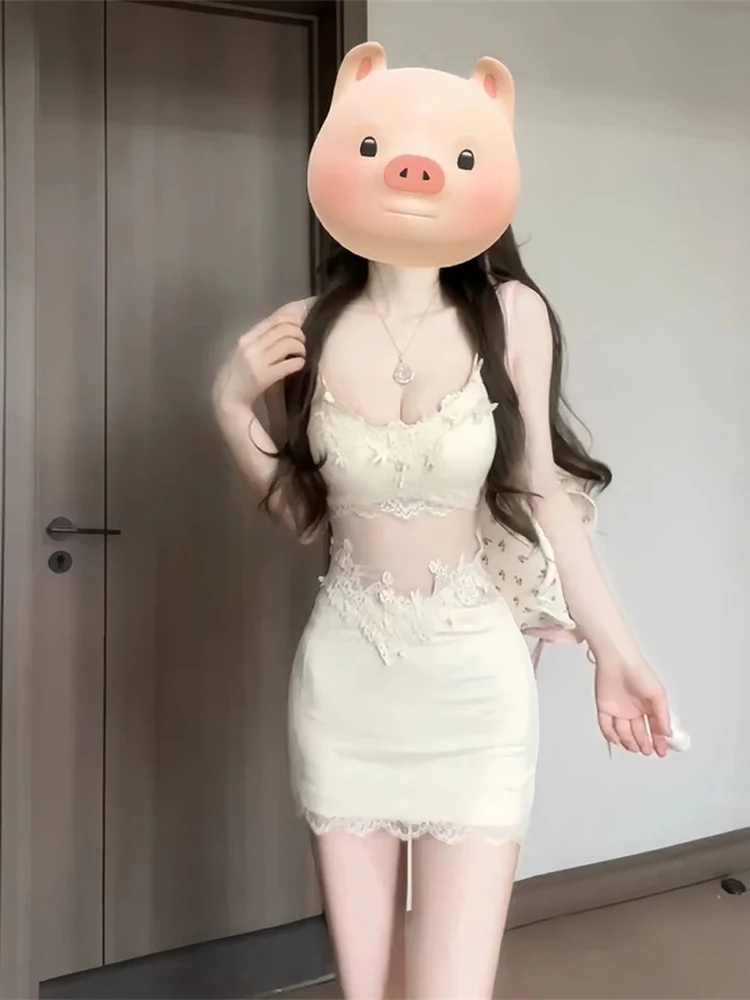 Pure Desire Lace Splice Strap Dress Women's Summer New Sexy Waist Cinching Slimming Short Skirt City Walk A-Line Dress
Pure Desire Lace Splice Strap Dress Women's Summer New Sexy Waist Cinching Slimming Short Skirt City Walk A-Line Dress