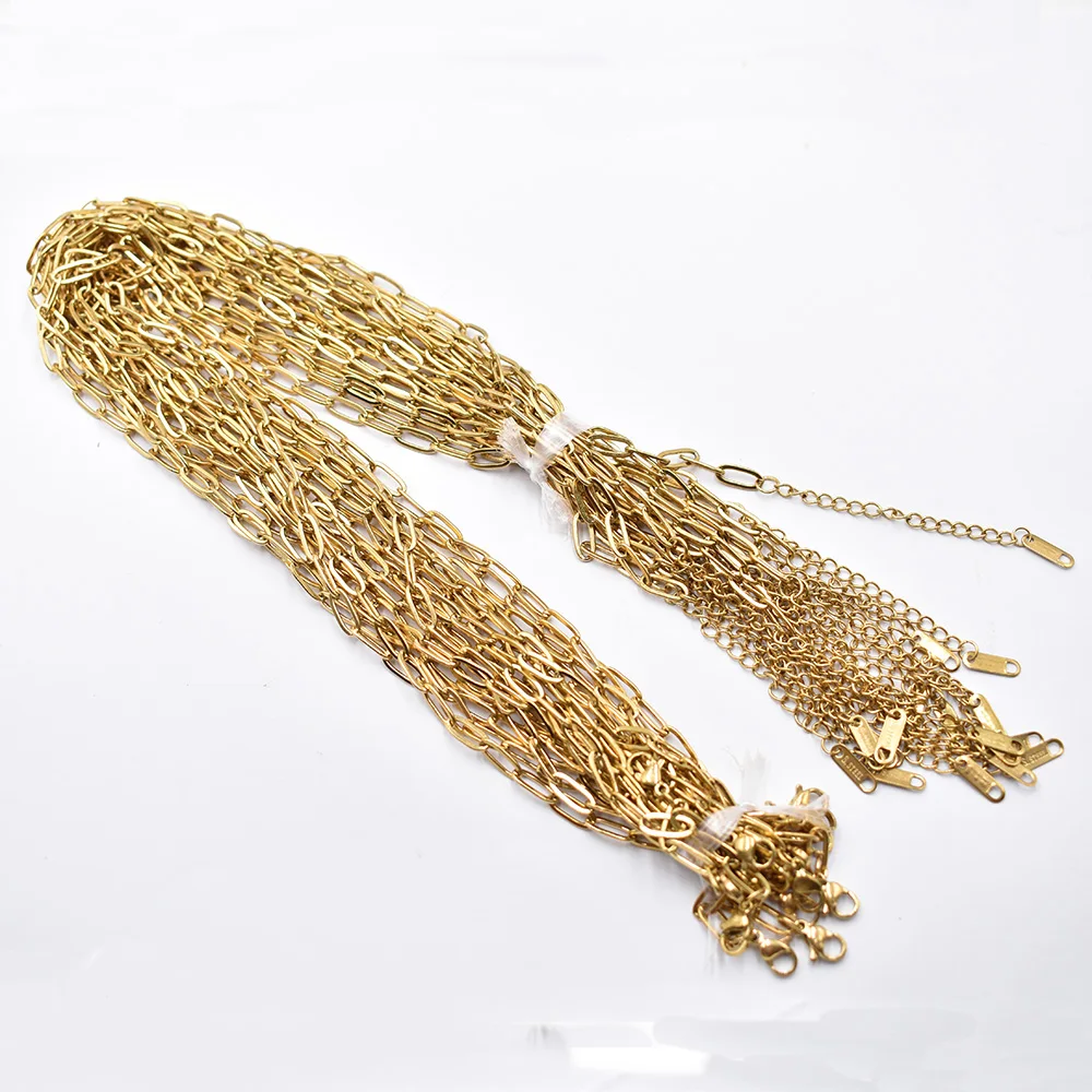 Wholesale 20pcs/lot Stainless Steel Necklace Chains Adjustable Sweater Chains with Extension Chains Supplies for Jewelry Making
Wholesale 20pcs/lot Stainless Steel Necklace Chains Adjustable Sweater Chains with Extension Chains Supplies for Jewelry Making