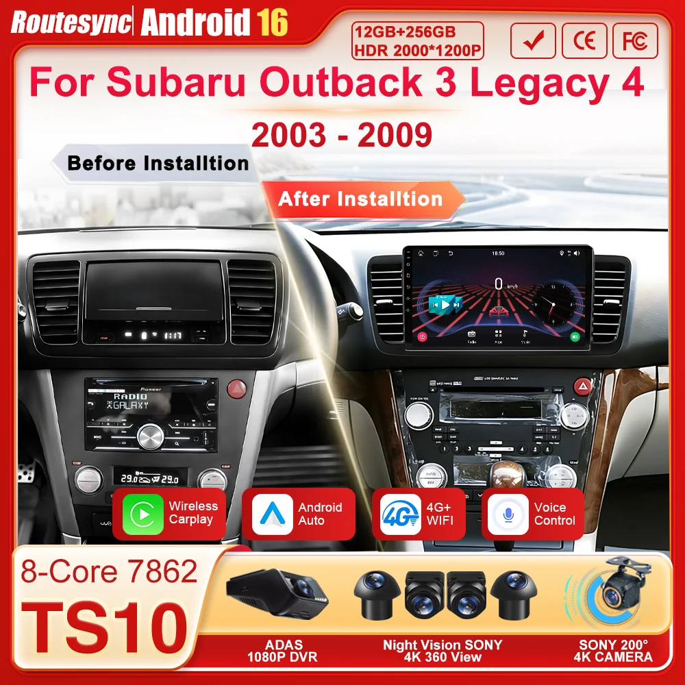 Автомобильный мультимедийный видео-радиоплеер для Subaru Outback 3 Legacy 4 2003-2009, беспроводной Android Auto CarPlay, 8-ядерный GPS-навигатор
Автомобильный мультимедийный видео-радиоплеер для Subaru Outback 3 Legacy 4 2003-2009, беспроводной Android Auto CarPlay, 8-ядерный GPS-навигатор