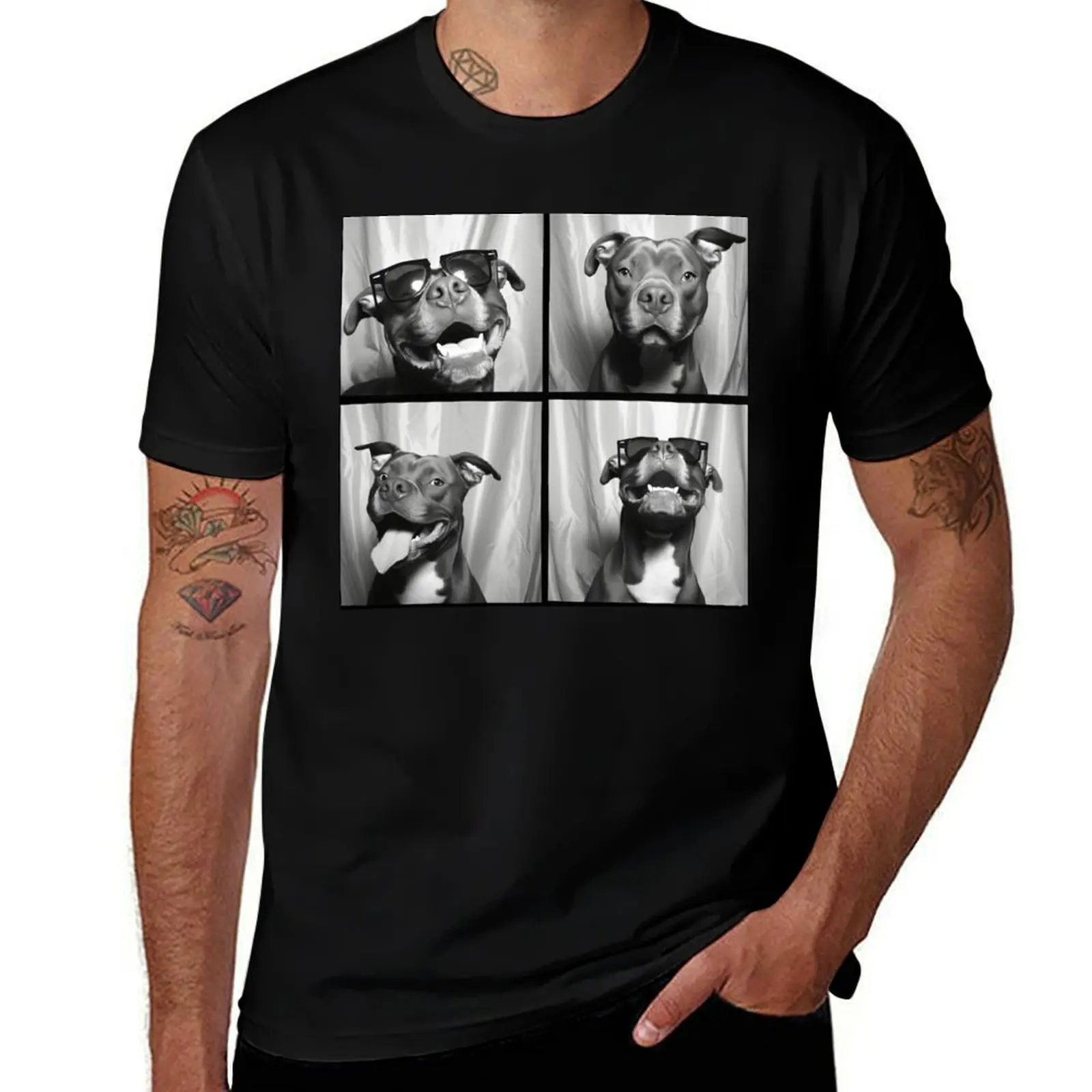 Funny Pitbull Photobooth Session Retro Vintage Black and White T-Shirt anime custom t shirt t shirt for men
Funny Pitbull Photobooth Session Retro Vintage Black and White T-Shirt anime custom t shirt t shirt for men