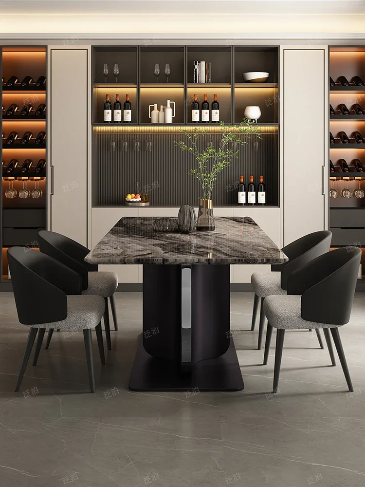 High-End Italian Light Luxury Rectangular Marble Designer Minimalist Dining Table and Chair
High-End Italian Light Luxury Rectangular Marble Designer Minimalist Dining Table and Chair