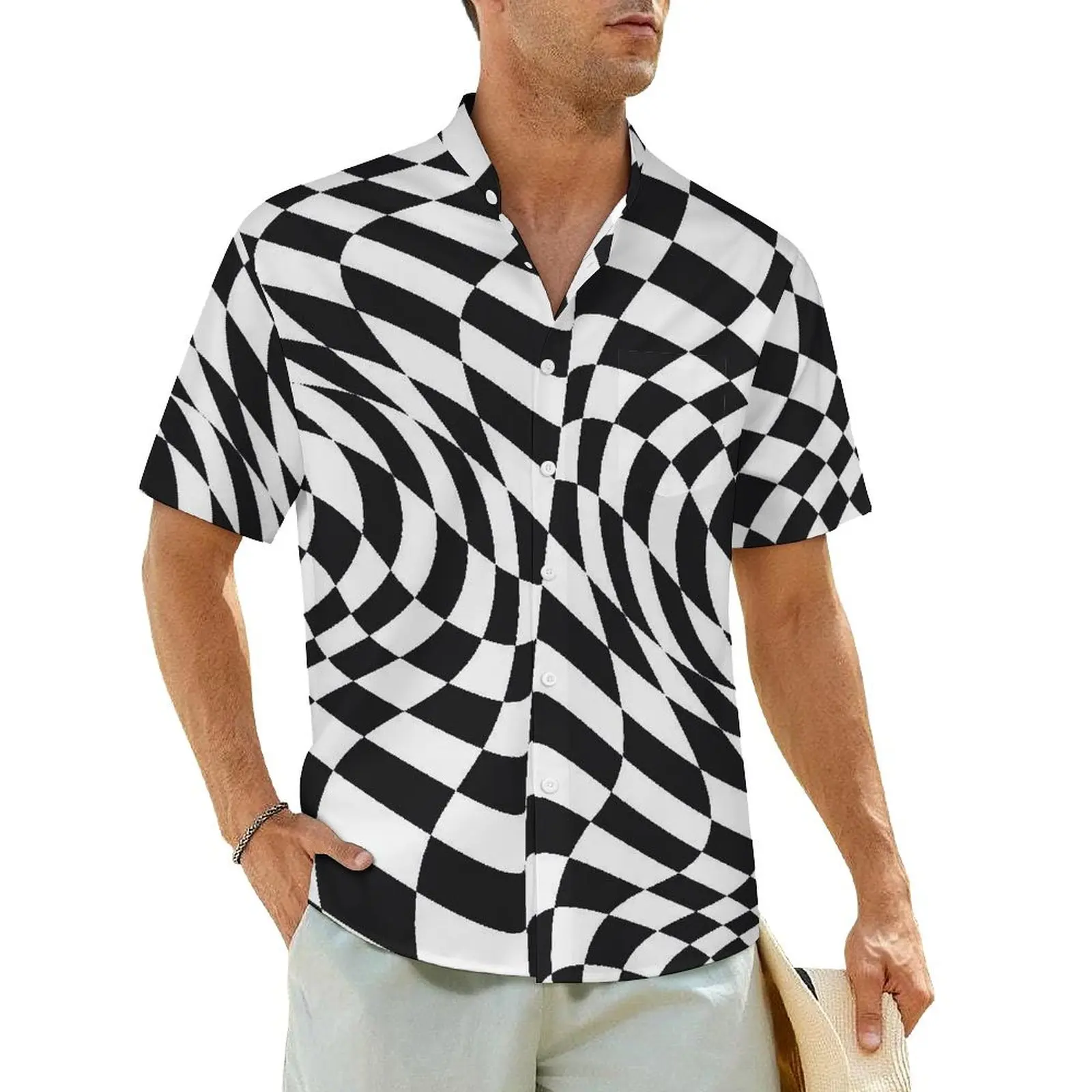 Abstract Striped Beach Shirt Men Black And White Geometric Cool Casual Shirts Summer Short-Sleeve Y2K Fashion Oversized Blouses
Abstract Striped Beach Shirt Men Black And White Geometric Cool Casual Shirts Summer Short-Sleeve Y2K Fashion Oversized Blouses