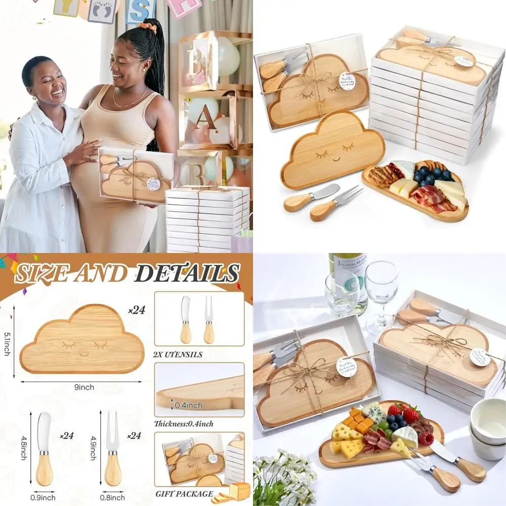 Cloud-Shaped Mini Cheese Boards Set of 24 with Cutlery for Baby Shower Favors
Cloud-Shaped Mini Cheese Boards Set of 24 with Cutlery for Baby Shower Favors