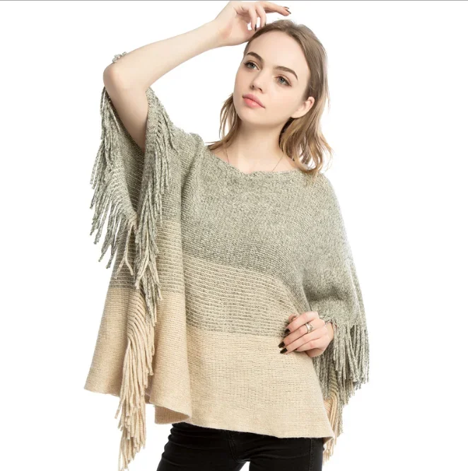 New Gold Wool Large Cloak Shawl Imitation Cashmere Knitted Pullover Women's Coat Warm Girl's Outer Wear Sweater Coat Beige
New Gold Wool Large Cloak Shawl Imitation Cashmere Knitted Pullover Women's Coat Warm Girl's Outer Wear Sweater Coat Beige