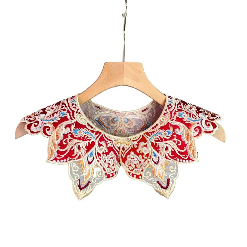 Unique Elegant False Collar Vintage Embroidery Design Yunjian Collar Floral Pattern Tassels Detail Lace Shawl Photography Prop
Unique Elegant False Collar Vintage Embroidery Design Yunjian Collar Floral Pattern Tassels Detail Lace Shawl Photography Prop