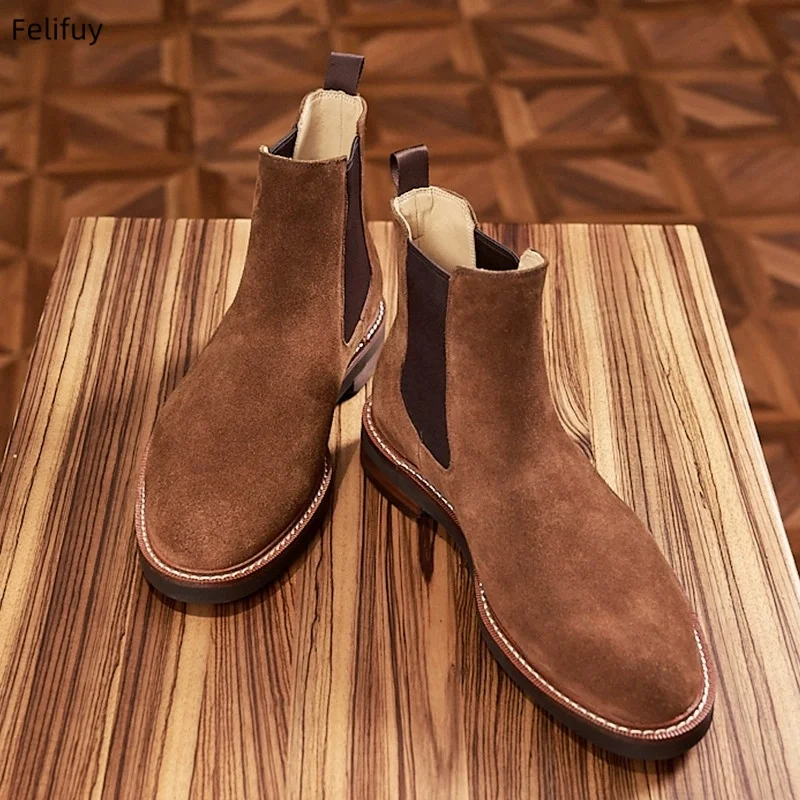 Brown Genuine Leather Boots Men Chelsea Boot Handmade Autumn Winter Shoes Casual Comfortable Suede Ankle Boots Zapatos De Hombre
Brown Genuine Leather Boots Men Chelsea Boot Handmade Autumn Winter Shoes Casual Comfortable Suede Ankle Boots Zapatos De Hombre