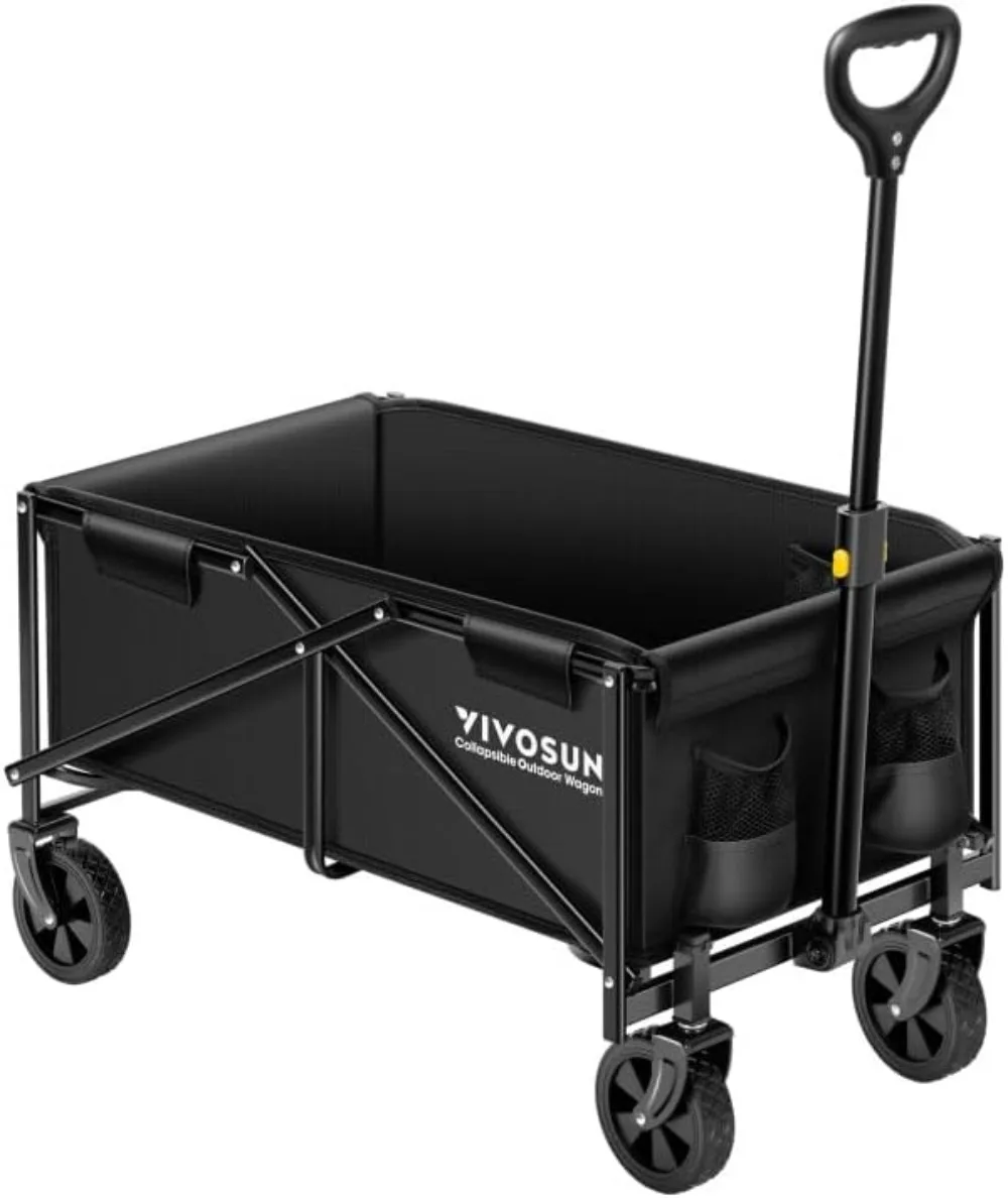 Collapsible Folding Wagon, Outdoor Utility with All-Terrain Wheels Cup Holders & Side Pockets for Camping Shopping Garden
Collapsible Folding Wagon, Outdoor Utility with All-Terrain Wheels Cup Holders & Side Pockets for Camping Shopping Garden