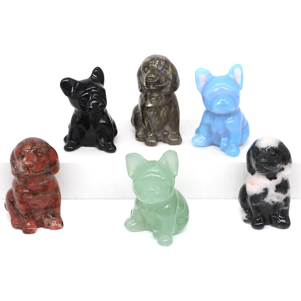 1.2" Dog Figurine Natural Stone Crystals Reiki Healing Mini Bulldog Animal Statue Gemstone Crafts Home Decoration Christmas Gift
1.2" Dog Figurine Natural Stone Crystals Reiki Healing Mini Bulldog Animal Statue Gemstone Crafts Home Decoration Christmas Gift