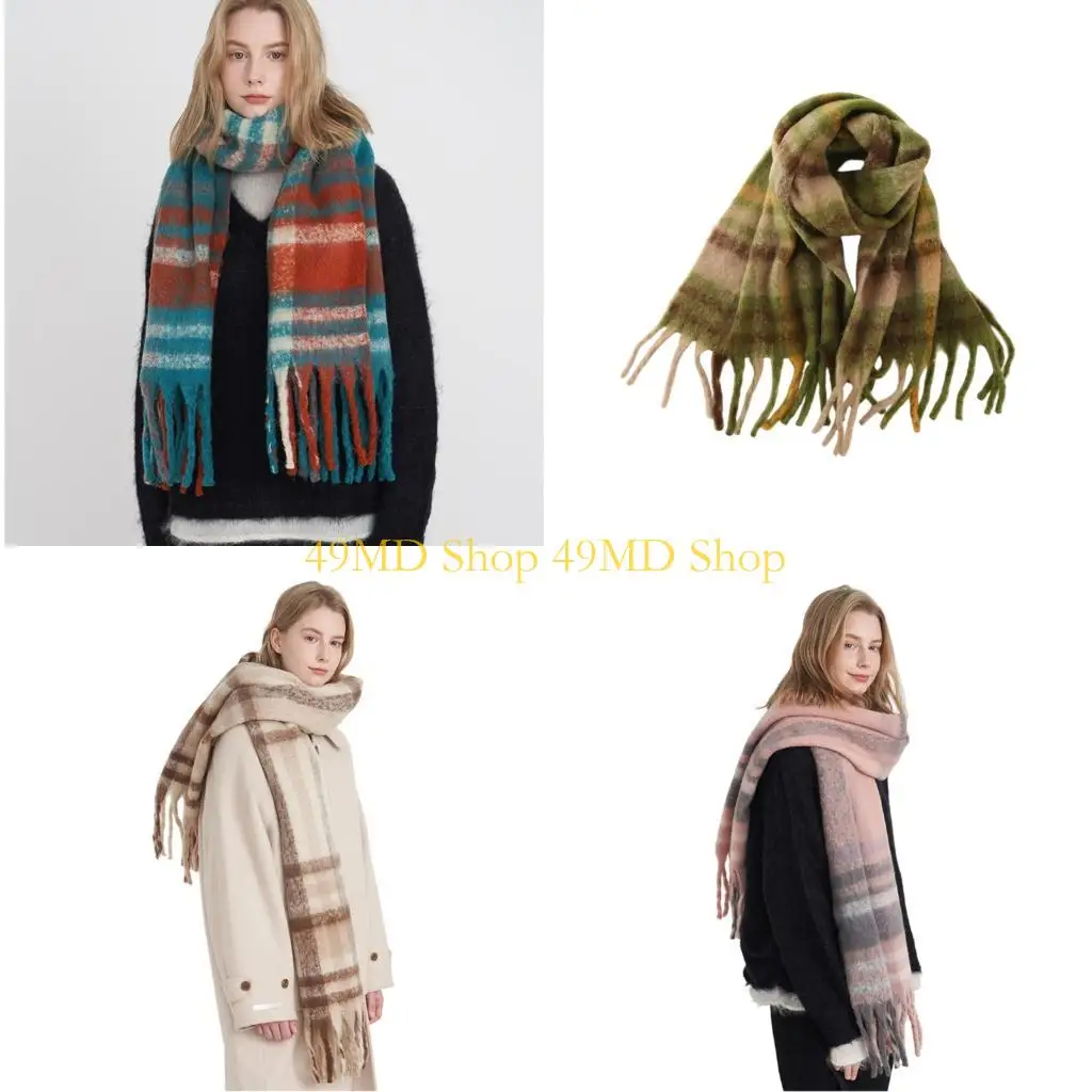 49MD Women's Fringe Trim Scarf Shawl Plaids Pattern Winter Wrap Soft Warm Luxury Fashion Accessory
49MD Women's Fringe Trim Scarf Shawl Plaids Pattern Winter Wrap Soft Warm Luxury Fashion Accessory