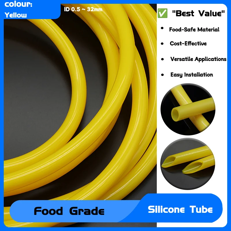 Food Grade Tasteless Non-toxic Aquarium Drink Water Plumbing Pipe Garden Hose 1~10m Yellow Silicone Tube ID 0.5 ~ 32mm
Food Grade Tasteless Non-toxic Aquarium Drink Water Plumbing Pipe Garden Hose 1~10m Yellow Silicone Tube ID 0.5 ~ 32mm