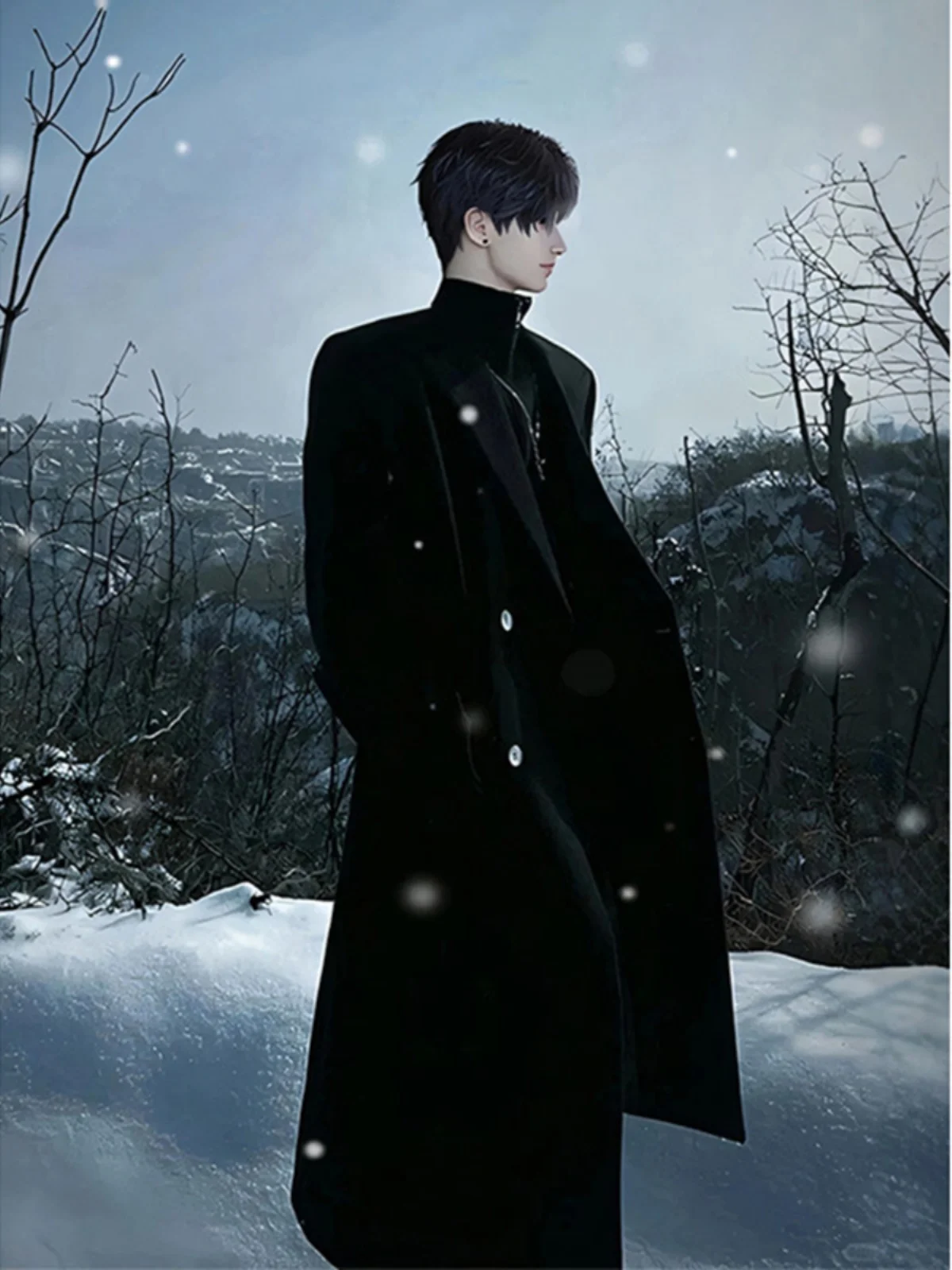Bla Briti Sle Woolen Coat Men's Mid-Length Thi Korean Sle High-End Cool Windbreaker Outerwear Winter Faionable
Bla Briti Sle Woolen Coat Men's Mid-Length Thi Korean Sle High-End Cool Windbreaker Outerwear Winter Faionable