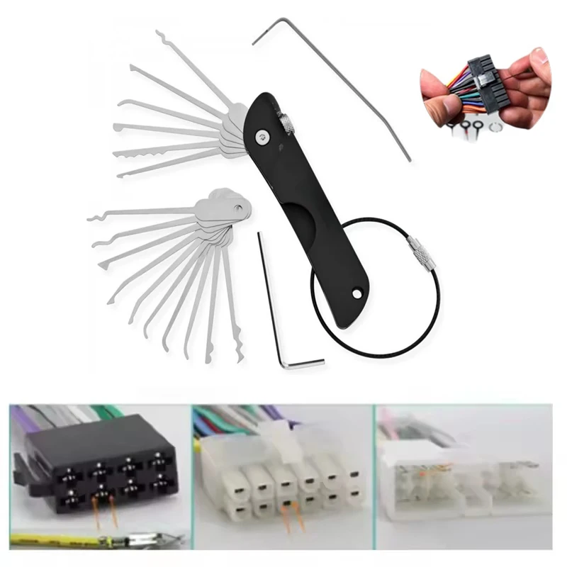 23Pcs Hook Picks Set Removal Tool Kit Depinning Tool Electrical Connector Pin Removal Tool Kitfor Automotive Car Tool Set
23Pcs Hook Picks Set Removal Tool Kit Depinning Tool Electrical Connector Pin Removal Tool Kitfor Automotive Car Tool Set