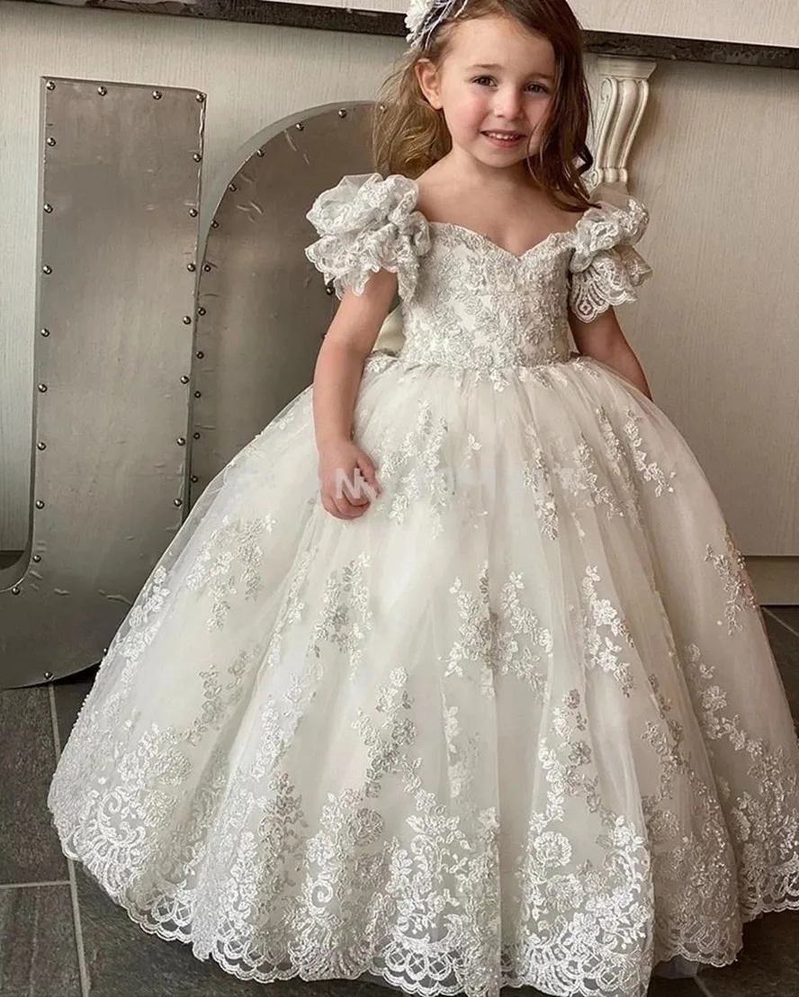 Fluffy Flower Girl Dress for Wedding Tulle Lace Off Shoulder Princess Party Dress Kids First Communion Gown
Fluffy Flower Girl Dress for Wedding Tulle Lace Off Shoulder Princess Party Dress Kids First Communion Gown