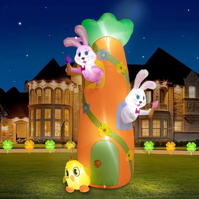 Easter Inflatable Bunny - Giant LED Light Up Carrot & Egg Airblown Decoration, Outdoor Yard Garden Party Holiday Ornaments
Easter Inflatable Bunny - Giant LED Light Up Carrot & Egg Airblown Decoration, Outdoor Yard Garden Party Holiday Ornaments