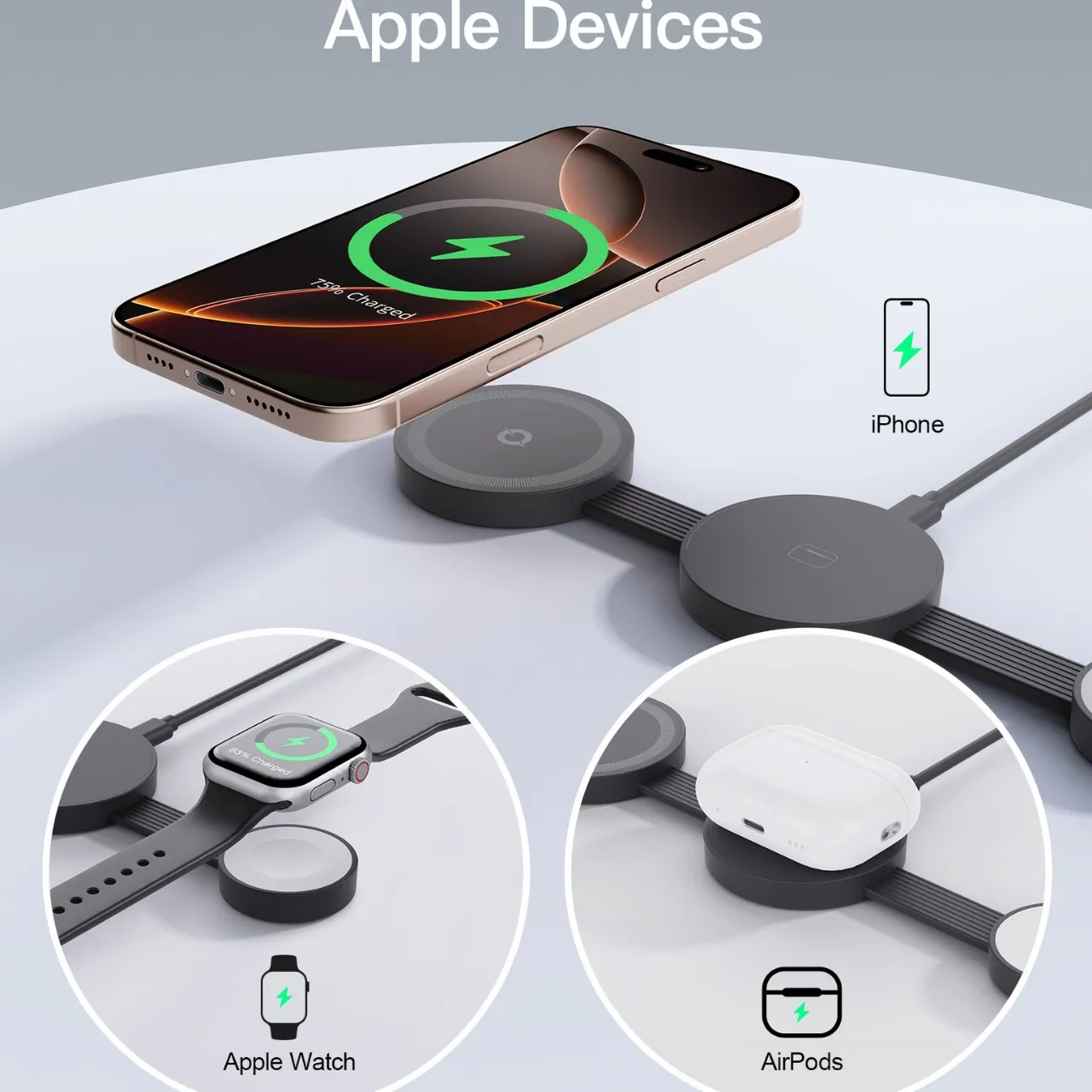 2025 New desktop folding 3-in-1 magnetic wireless charger foldable for Apple cell phone wireless charger
2025 New desktop folding 3-in-1 magnetic wireless charger foldable for Apple cell phone wireless charger