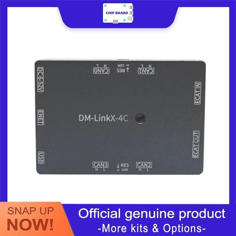 Модуль Damiao DM-LinkX-4C CANFD, преобразователь интерфейса EtherCAT/CANFD, USB в 4-канальный CAN-интерфейс
Модуль Damiao DM-LinkX-4C CANFD, преобразователь интерфейса EtherCAT/CANFD, USB в 4-канальный CAN-интерфейс