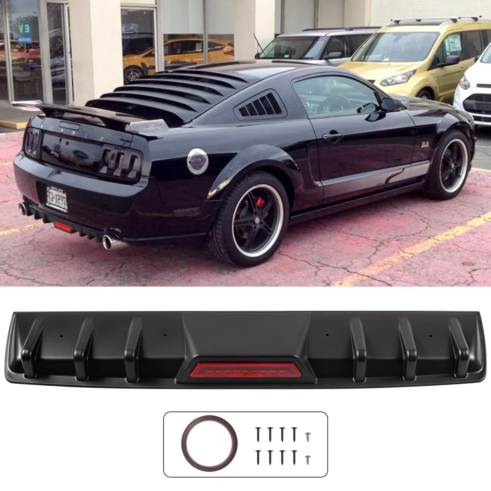 Matte Black Rear Bumper Diffuser Fins Spoiler Lip Splitter For Ford Mustang GT
Matte Black Rear Bumper Diffuser Fins Spoiler Lip Splitter For Ford Mustang GT