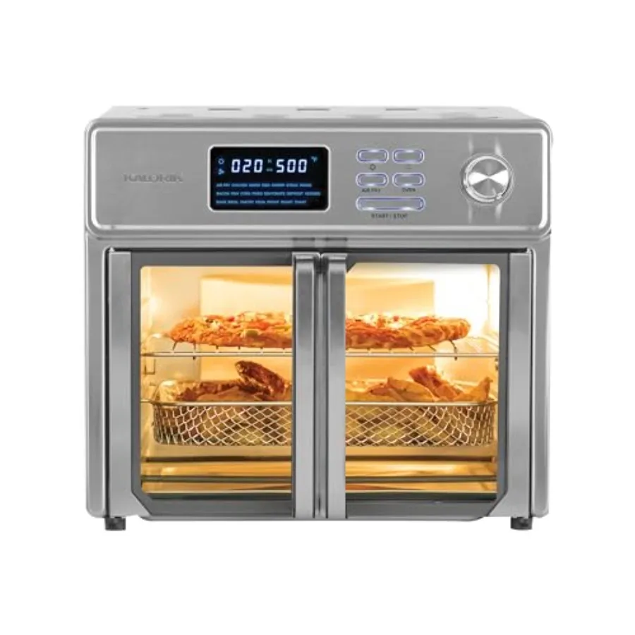 26 Quart 10-in-1 Countertop Air Fryer Oven with Stainless Steel Exterior Large Glass French Doors 1700-Watt Heating Includes 9
26 Quart 10-in-1 Countertop Air Fryer Oven with Stainless Steel Exterior Large Glass French Doors 1700-Watt Heating Includes 9
