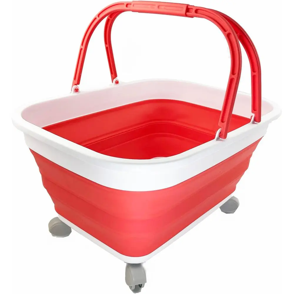 Складная корзина для белья на 6,8 галлонов с ручкой и колесами - портативная корзина для хранения и стирки в белом/кораллово-розовом цвете
Складная корзина для белья на 6,8 галлонов с ручкой и колесами - портативная корзина для хранения и стирки в белом/кораллово-розовом цвете