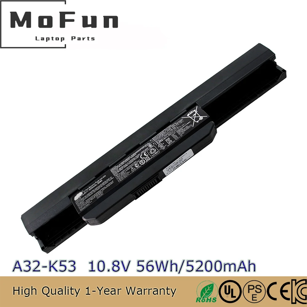 Original A32-K53 10.8V 5200mAh Notebook Battery for Asus A43SV K43S A53 K53B K53E K53SJ K53SD K53U K54LY
Original A32-K53 10.8V 5200mAh Notebook Battery for Asus A43SV K43S A53 K53B K53E K53SJ K53SD K53U K54LY