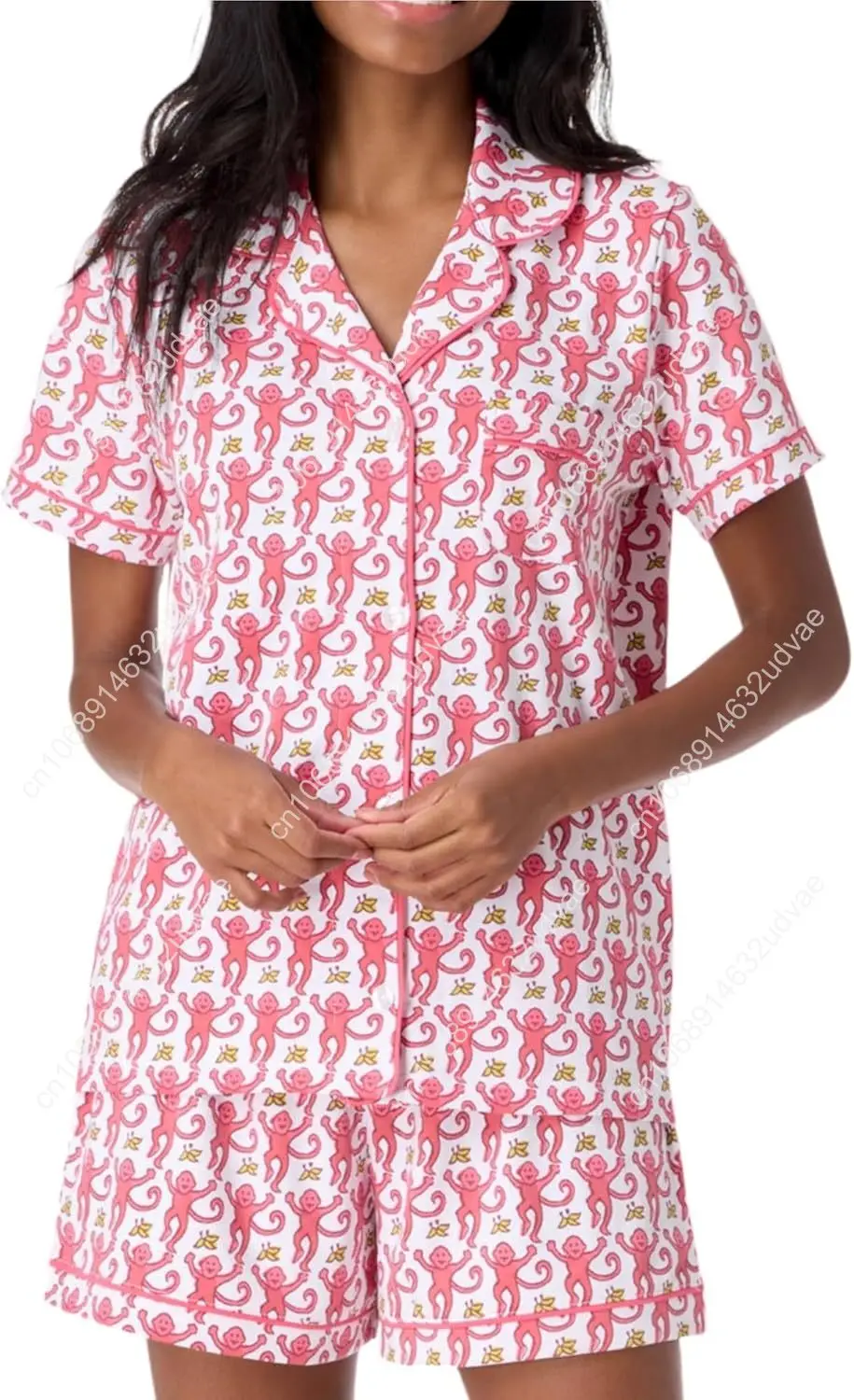 Womens Pajamas Set, 2PCS Button Down Vacation Monkey Beach Shorts Set Y2k Loungewear Pjs for Birthday Valentines Gift
Womens Pajamas Set, 2PCS Button Down Vacation Monkey Beach Shorts Set Y2k Loungewear Pjs for Birthday Valentines Gift