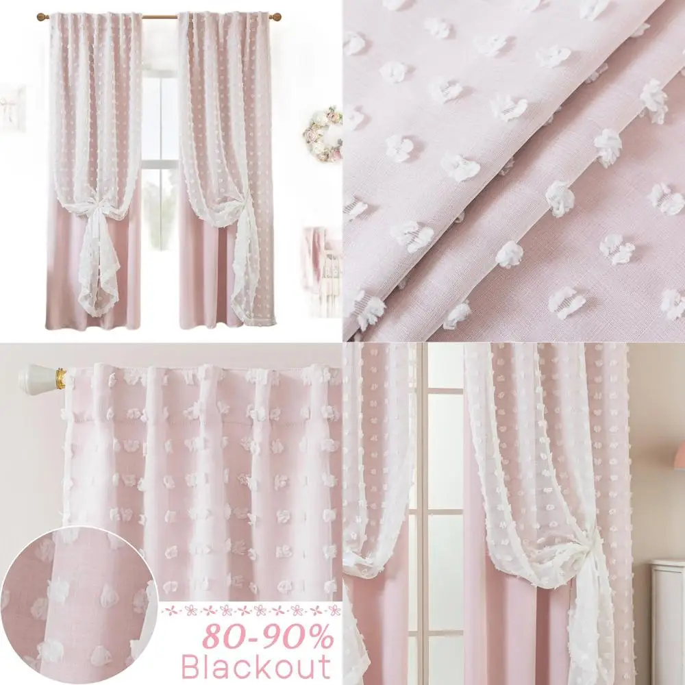 Floral Ruffle Sheer White with Pink Blackout Curtains, Cute and Coquette Aesthetic for Baby Girl or Teen Bedroom Nursery
Floral Ruffle Sheer White with Pink Blackout Curtains, Cute and Coquette Aesthetic for Baby Girl or Teen Bedroom Nursery