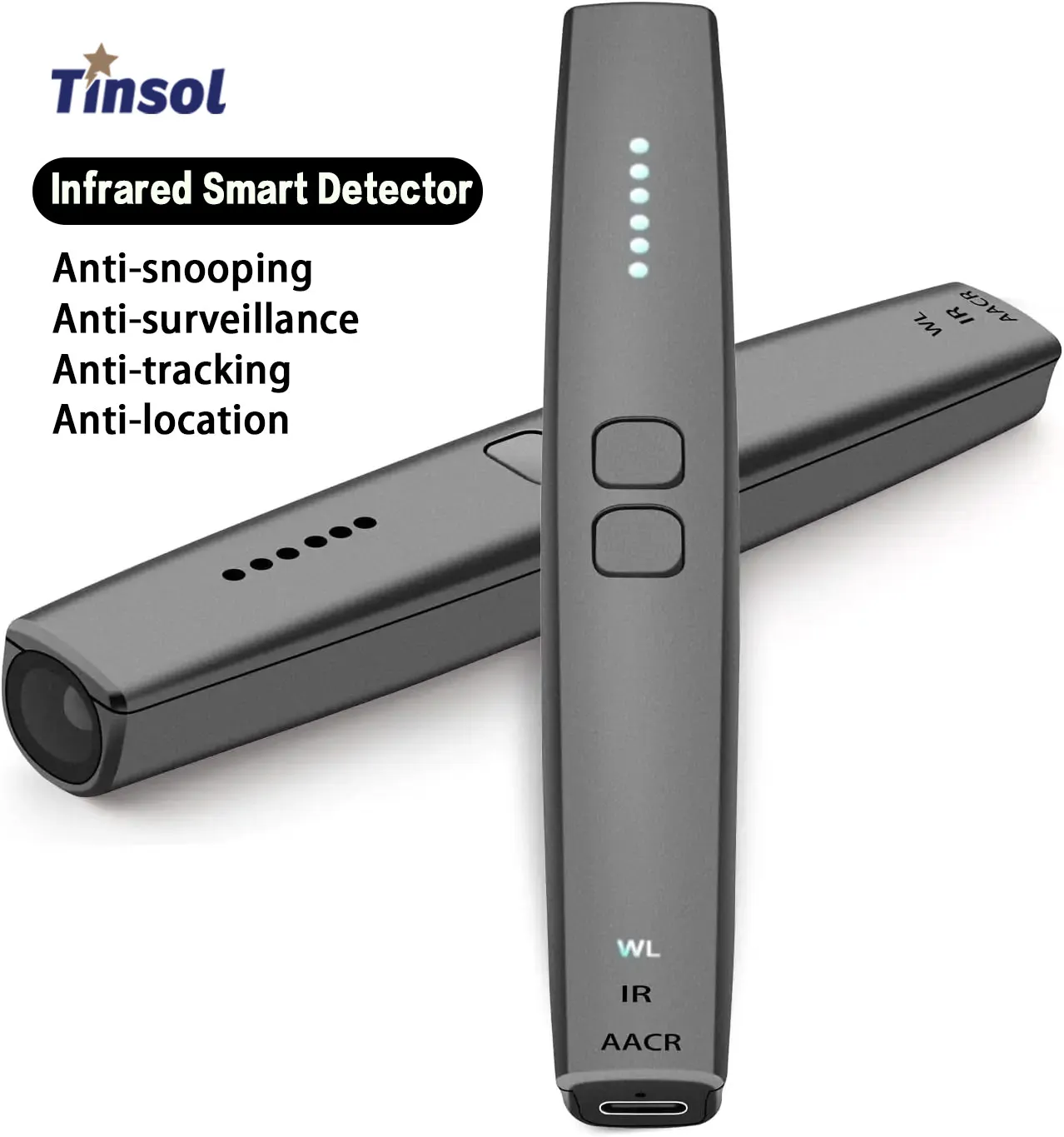 Детектор скрытой камеры TINSOL - устройство против наблюдения / GPS-трекер / детектор с вибрационной и звуковой сигнализацией, беспроводной сканер
Детектор скрытой камеры TINSOL - устройство против наблюдения / GPS-трекер / детектор с вибрационной и звуковой сигнализацией, беспроводной сканер