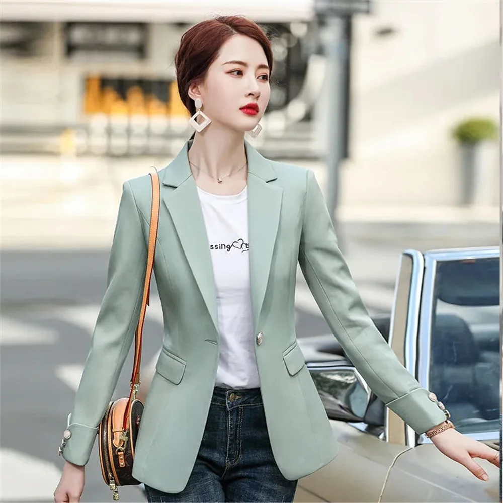 2023 New Autumn Spring Basic Blazer Woman Clothes Button Fashion Solid Slim Lady Jackets Coats Female Office Outerwear Blazers
2023 New Autumn Spring Basic Blazer Woman Clothes Button Fashion Solid Slim Lady Jackets Coats Female Office Outerwear Blazers